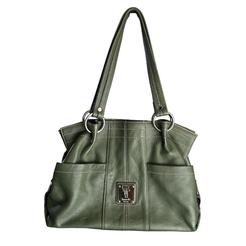 Tignanello Green Pebbled Leather Tote shoulder bag